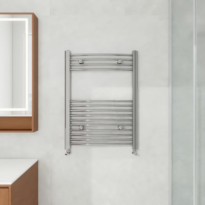 AVER-GROWTH 800X600mm Bathroom Curved Heated Towel Rail Radiator Warmer Ladder Chrome from B&Q