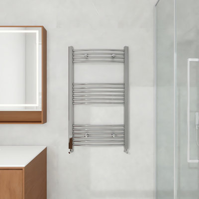 AVER-GROWTH 1000X600mm Bathroom Curved Heated Towel Rail Radiator Warmer Ladder Chrome from B&Q