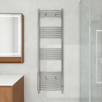 AVER-GROWTH 1600X500mm Bathroom Curved Heated Towel Rail Radiator Warmer Ladder Chrome from B&Q