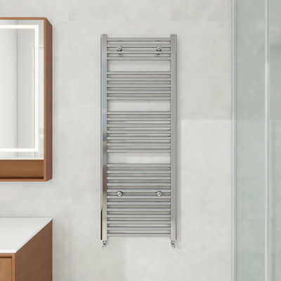 AVER-GROWTH 1200X450mm Bathroom Vertical Straight Heated Towel Rail Radiator Ladder Warmer Chrome from B&Q
