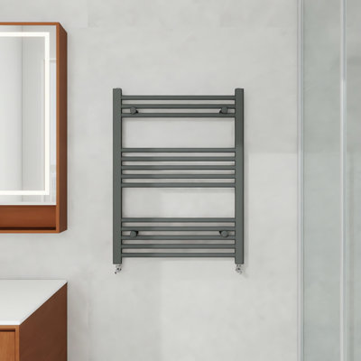 AVER-GROWTH 800X600mm Bathroom Vertical Straight Heated Towel Rail Radiator Ladder Warmer Anthracite from B&Q