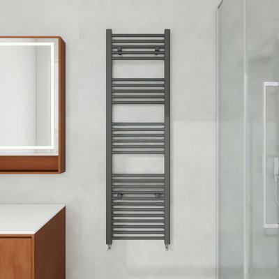 AVER-GROWTH 1500X450mm Bathroom Vertical Straight Heated Towel Rail Radiator Ladder Warmer Anthracite from B&Q