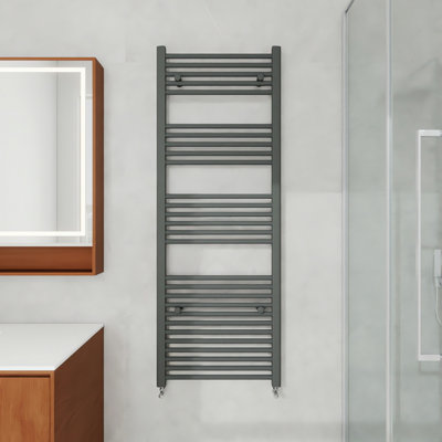 AVER-GROWTH 1500X550mm Bathroom Vertical Straight Heated Towel Rail Radiator Ladder Warmer Anthracite from B&Q