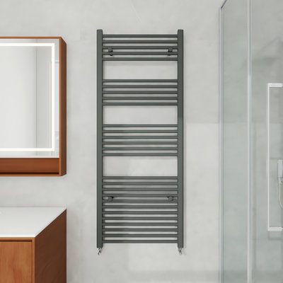 AVER-GROWTH 1500X600mm Bathroom Vertical Straight Heated Towel Rail Radiator Ladder Warmer Anthracite from B&Q