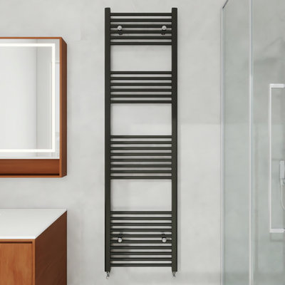 AVER-GROWTH 1800X500mm Bathroom Vertical Straight Heated Towel Rail Radiator Ladder Warmer Black from B&Q