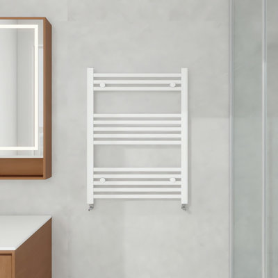 AVER-GROWTH 800X600mm Bathroom Vertical Straight Heated Towel Rail Radiator Ladder Warmer White from B&Q