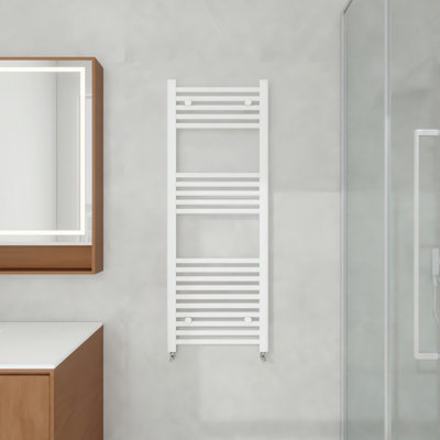AVER-GROWTH 1200X450mm 20 Bars Bathroom Vertical Straight Heated Towel Rail Radiator Ladder Warmer White from B&Q