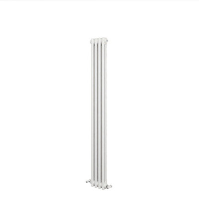 AVER-GROWTH Traditional 2 Column Cast Iron Style Radiator Vertical White 1500X200mm from B&Q