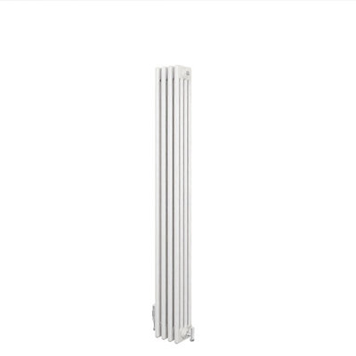 AVER-GROWTH Traditional 4 Column Cast Iron Style Radiator Vertical White 1500X200mm from B&Q