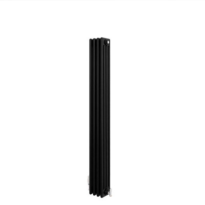 AVER-GROWTH Traditional 4 Column Cast Iron Style Radiator Vertical Black 1500X200mm from B&Q