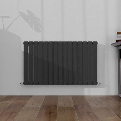 SLINE Horizontal Single Panel Flat Anthracite Designer Radiator 600X1020mm from B&Q