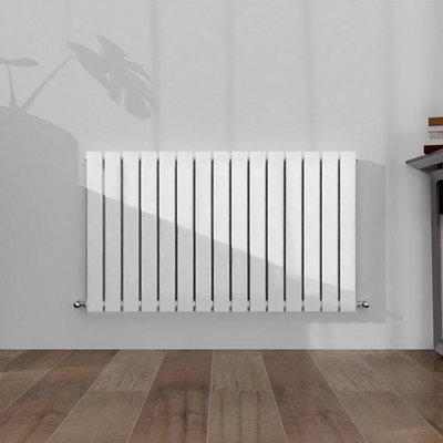 SLINE Horizontal Single Panel Flat White Designer Radiator 600X1020mm from B&Q