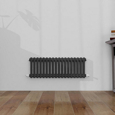 B&Q -  Classic 2 Column Cast Iron Inspired Radiators Anthracite For Central Heating 300X830mm