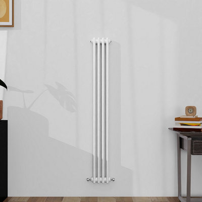SLINE Classic 2 Column Cast Iron Inspired Radiators White For Central Heating 1500X200mm from B&Q