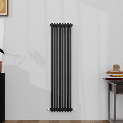 SLINE Classic 2 Column Cast Iron Inspired Radiators Anthracite For Central Heating 1500X380mm from B&Q