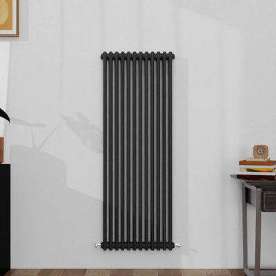SLINE Classic 2 Column Cast Iron Inspired Radiators Anthracite For Central Heating 1500X560mm from B&Q