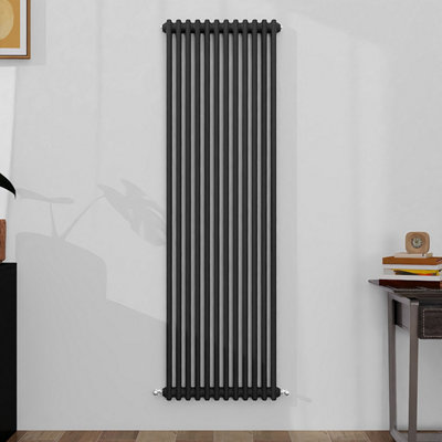 B&Q -  Classic 2 Column Cast Iron Inspired Radiators Anthracite For Central Heating 1800X560mm
