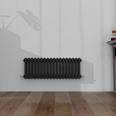 B&Q -  Classic 3 Column Cast Iron Inspired Radiators Anthracite For Central Heating 300X830mm
