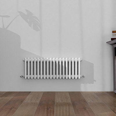 B&Q -  Classic 3 Column Cast Iron Inspired Radiators White For Central Heating 300X830mm