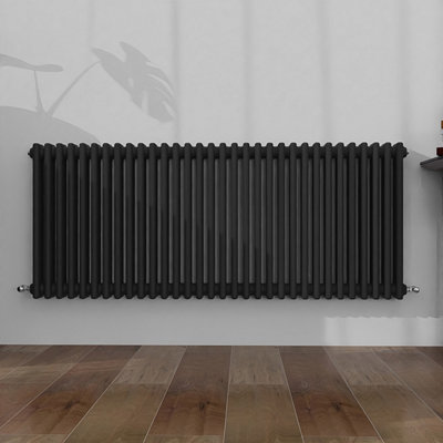 B&Q -  Classic 3 Column Cast Iron Inspired Radiators Anthracite For Central Heating 600X1460mm