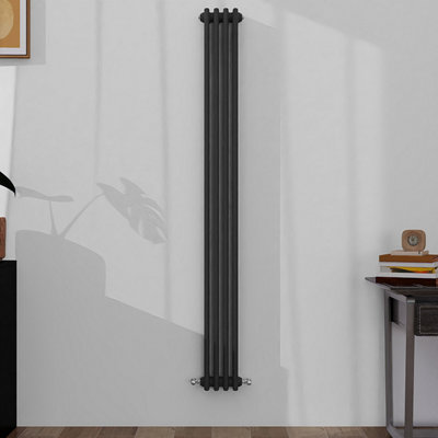 SLINE Classic 3 Column Cast Iron Inspired Radiators Anthracite For Central Heating 1800X200mm from B&Q