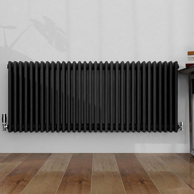 B&Q -  Classic 4 Column Cast Iron Inspired Radiators Anthracite For Central Heating 600X1460mm