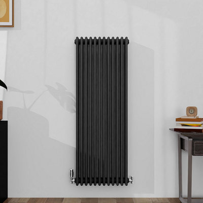 SLINE Classic 4 Column Cast Iron Inspired Radiators Anthracite For Central Heating 1500X560mm from B&Q
