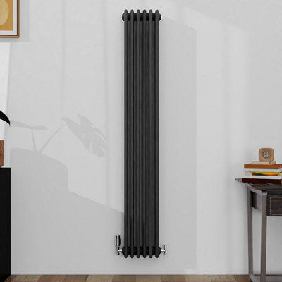 SLINE Classic 4 Column Cast Iron Inspired Radiators Anthracite For Central Heating 1800X290mm from B&Q