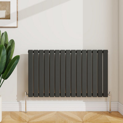 Sline Radiator Horizontal Single Panel Flat Anthracite Designer Radiator 600X1020mm from B&Q