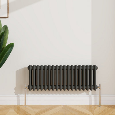 B&Q -  Radiator Classic 2 Column Cast Iron Inspired Radiators Anthracite For Central Heating 300X830mm