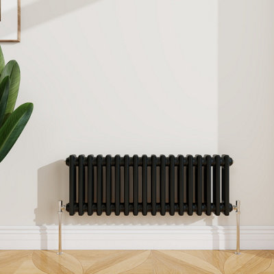 B&Q -  Radiator Classic 2 Column Cast Iron Inspired Radiators Black For Central Heating 300X830mm