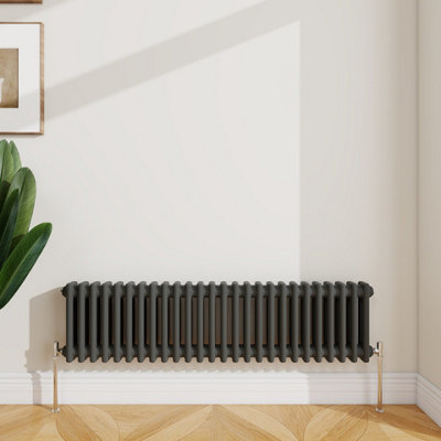 B&Q -  Radiator Classic 2 Column Cast Iron Inspired Radiators Anthracite For Central Heating 300X1190mm