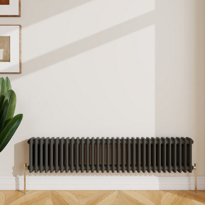 Sline Radiator Classic 2 Column Cast Iron Inspired Radiators Anthracite For Central Heating 300X1460mm from B&Q