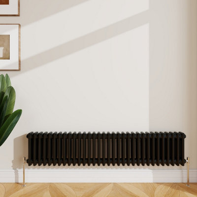 Sline Radiator Classic 2 Column Cast Iron Inspired Radiators Black For Central Heating 300X1460mm from B&Q