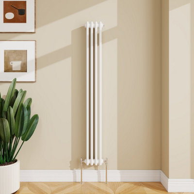 Sline Radiator Classic 2 Column Cast Iron Inspired Radiators White For Central Heating 1500X200mm from B&Q