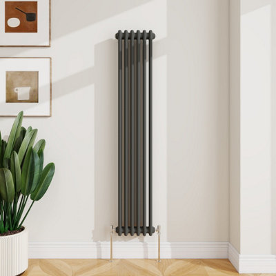 Sline Radiator Classic 2 Column Cast Iron Inspired Radiators Anthracite For Central Heating 1500X290mm from B&Q