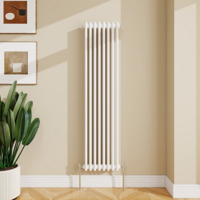 Sline Radiator Classic 2 Column Cast Iron Inspired Radiators White For Central Heating 1500X380mm from B&Q