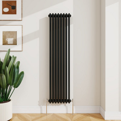 Sline Radiator Classic 2 Column Cast Iron Inspired Radiators Black For Central Heating 1500X380mm from B&Q