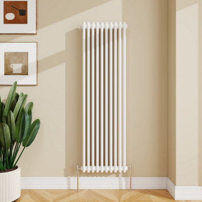 B&Q -  Radiator Classic 2 Column Cast Iron Inspired Radiators White For Central Heating 1500X470mm