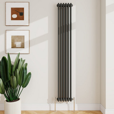 Sline Radiator Classic 2 Column Cast Iron Inspired Radiators Anthracite For Central Heating 1800X290mm from B&Q