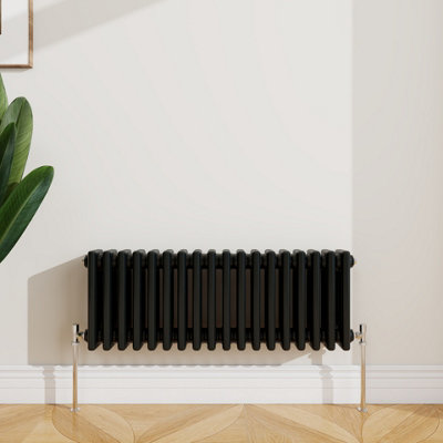 B&Q -  Radiator Classic 3 Column Cast Iron Inspired Radiators Black For Central Heating 300X830mm