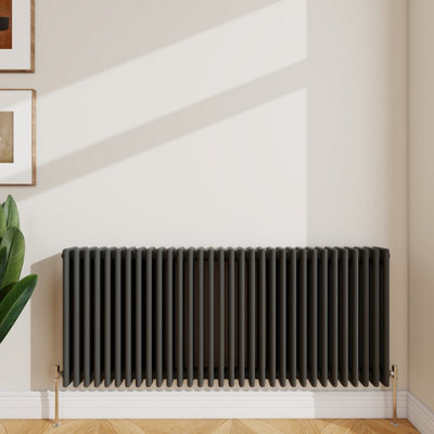 B&Q -  Radiator Classic 3 Column Cast Iron Inspired Radiators Anthracite For Central Heating 600X1460mm
