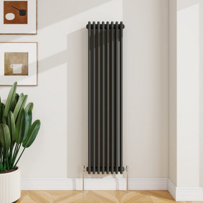 Sline Radiator Classic 3 Column Cast Iron Inspired Radiators Anthracite For Central Heating 1500X380mm from B&Q