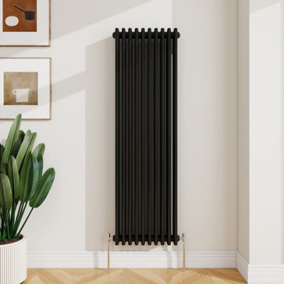 B&Q -  Radiator Classic 3 Column Cast Iron Inspired Radiators Black For Central Heating 1500X470mm