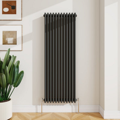Sline Radiator Classic 3 Column Cast Iron Inspired Radiators Anthracite For Central Heating 1500X560mm from B&Q