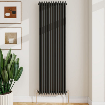 B&Q -  Radiator Classic 3 Column Cast Iron Inspired Radiators Anthracite For Central Heating 1800X560mm