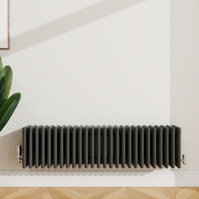 Sline Radiator Classic 4 Column Cast Iron Inspired Radiators Anthracite For Central Heating 300X1460mm from B&Q