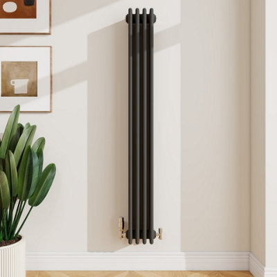 Sline Radiator Classic 4 Column Cast Iron Inspired Radiators Anthracite For Central Heating 1500X200mm from B&Q