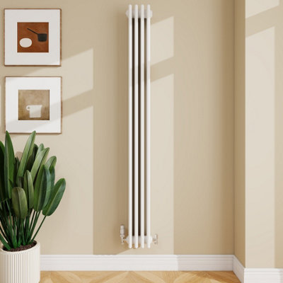 Sline Radiator Classic 4 Column Cast Iron Inspired Radiators White For Central Heating 1500X200mm from B&Q