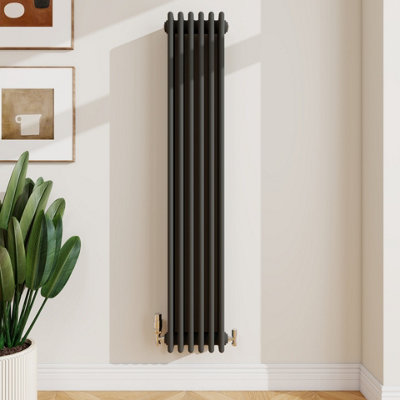 Sline Radiator Classic 4 Column Cast Iron Inspired Radiators Anthracite For Central Heating 1500X290mm from B&Q